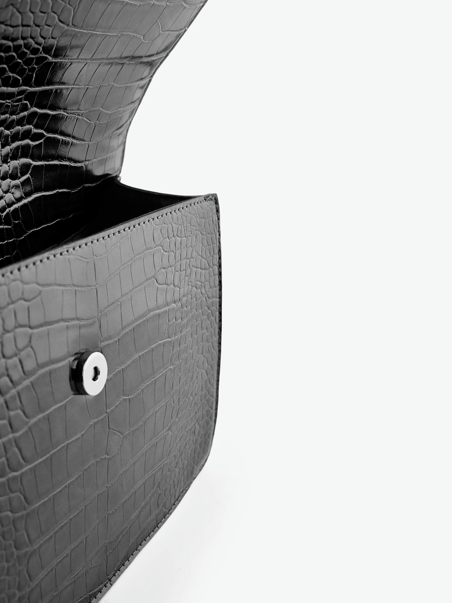 Carousel image - FAUX SNAKESKIN CROSSBODY BAG, Black | 4