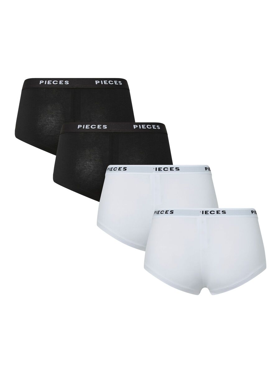 Carousel image - PCLOGO LADY 4ER-PACK BOXERSHORTS, Black | 3