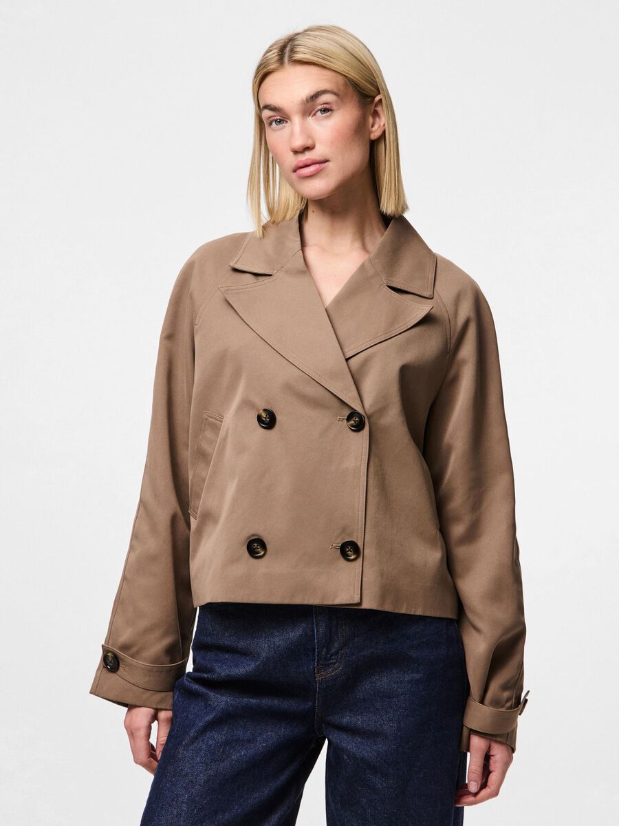 Pieces PCSCARLETT SHORT TRENCHCOAT, Brown Lentil, highres - 17154509_BrownLentil_003.jpg