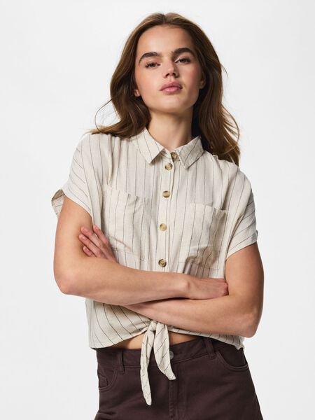Pieces PCPIA LINEN BLEND SHORT SLEEVED SHIRT, Birch, highres - 17154736_Birch_1188946_003.jpg