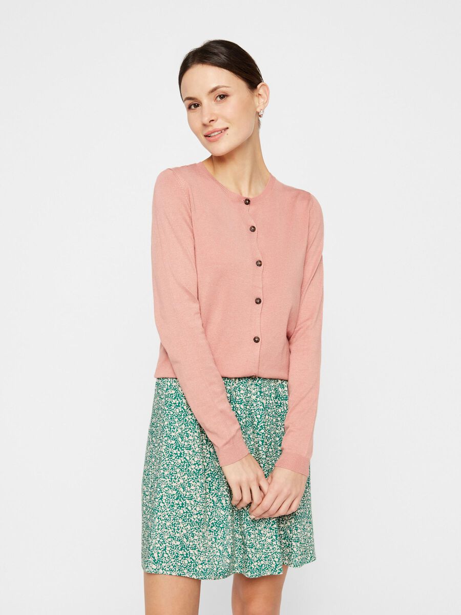Pieces KNITTED VISCOSE-BLEND CARDIGAN, Cameo Brown, highres - 17100410_CameoBrown_003.jpg