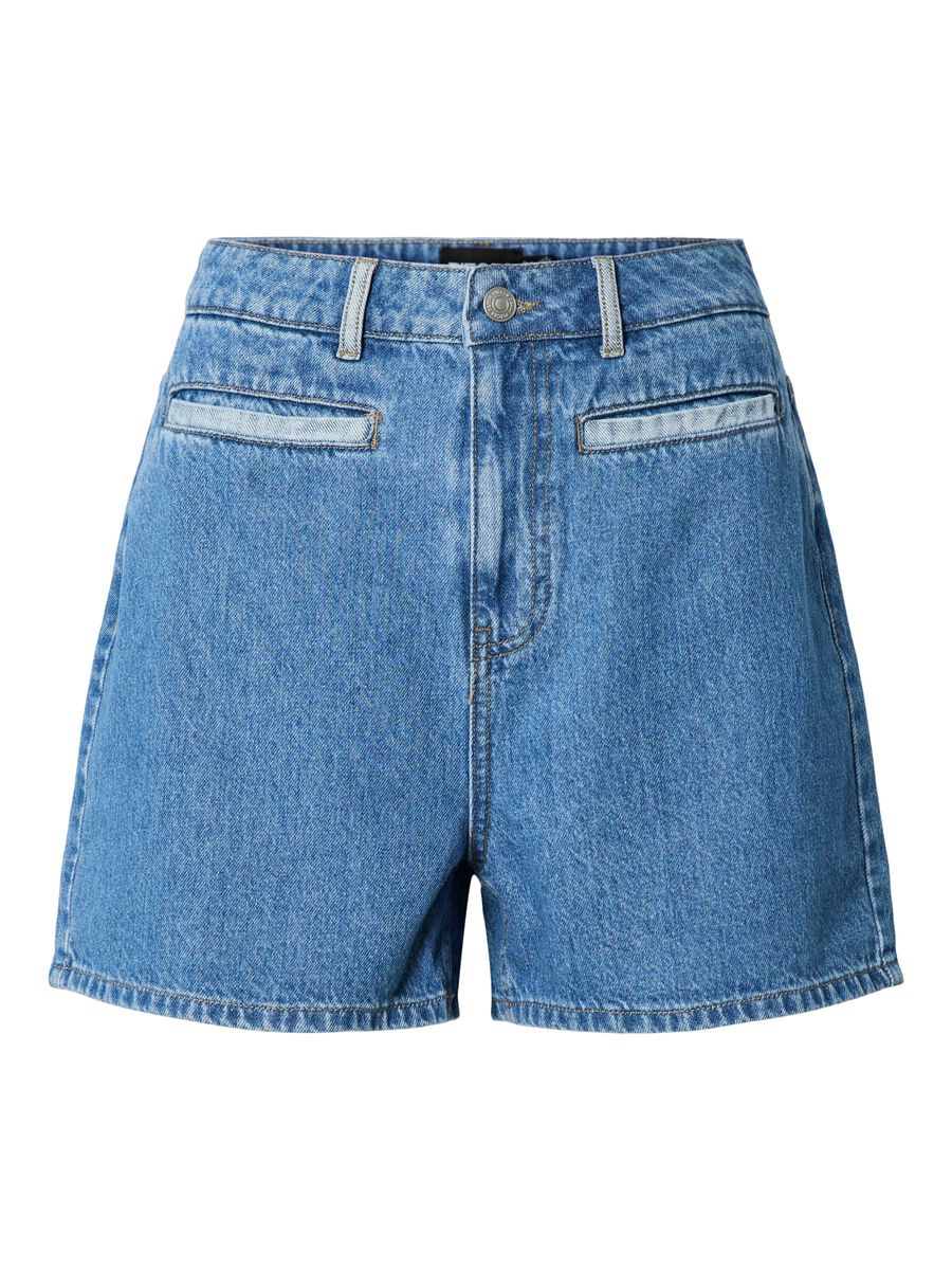 Carousel image - PCFIE HW PATCHWORK DENIM SHORTS, Medium Blue Denim | 6