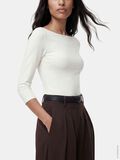 Product image thumbnail - PCPHOEBE BOATNECK 3/4 SLEEVED TOP, Cloud Dancer | 5