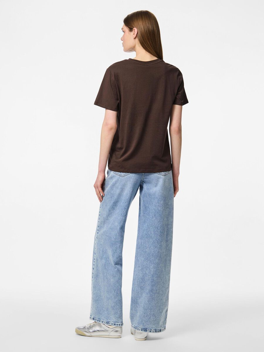 Pieces PCRIA COTTON T-SHIRT, Hot Fudge, highres - 17140802_HotFudge_004.jpg