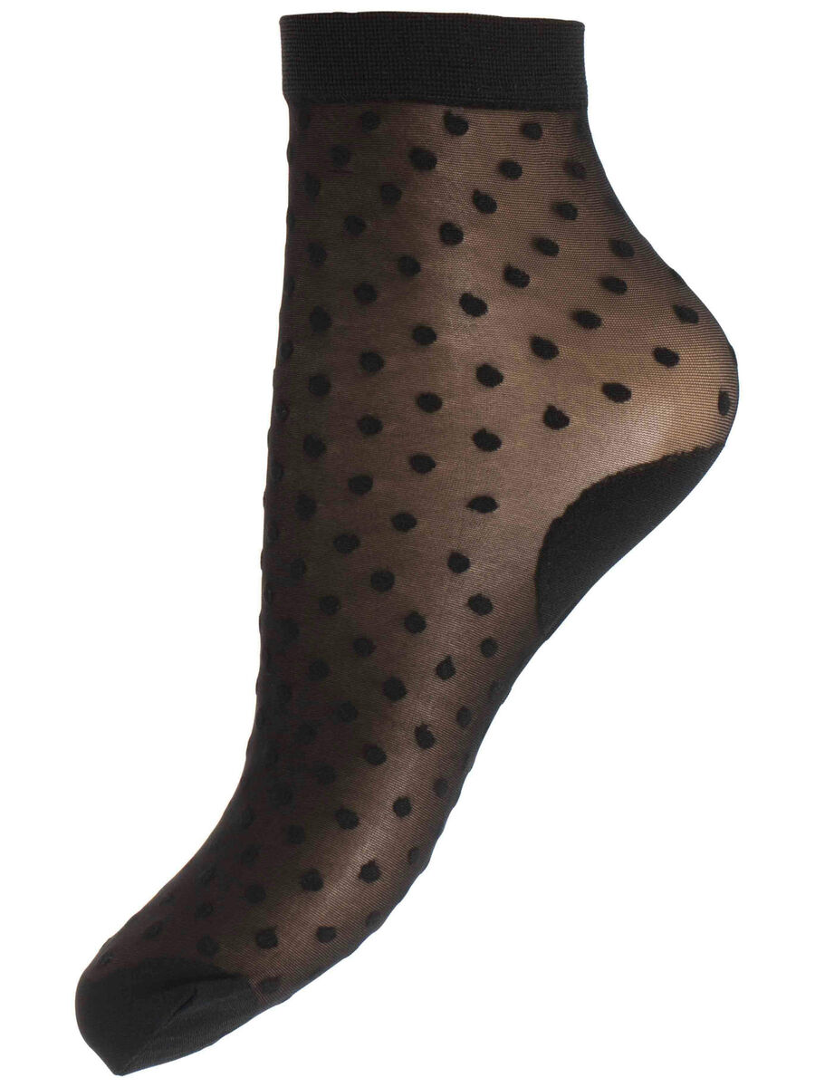 Pieces GEPUNKTETE MESH- SOCKEN, Black, highres - 17084396_Black_001.jpg