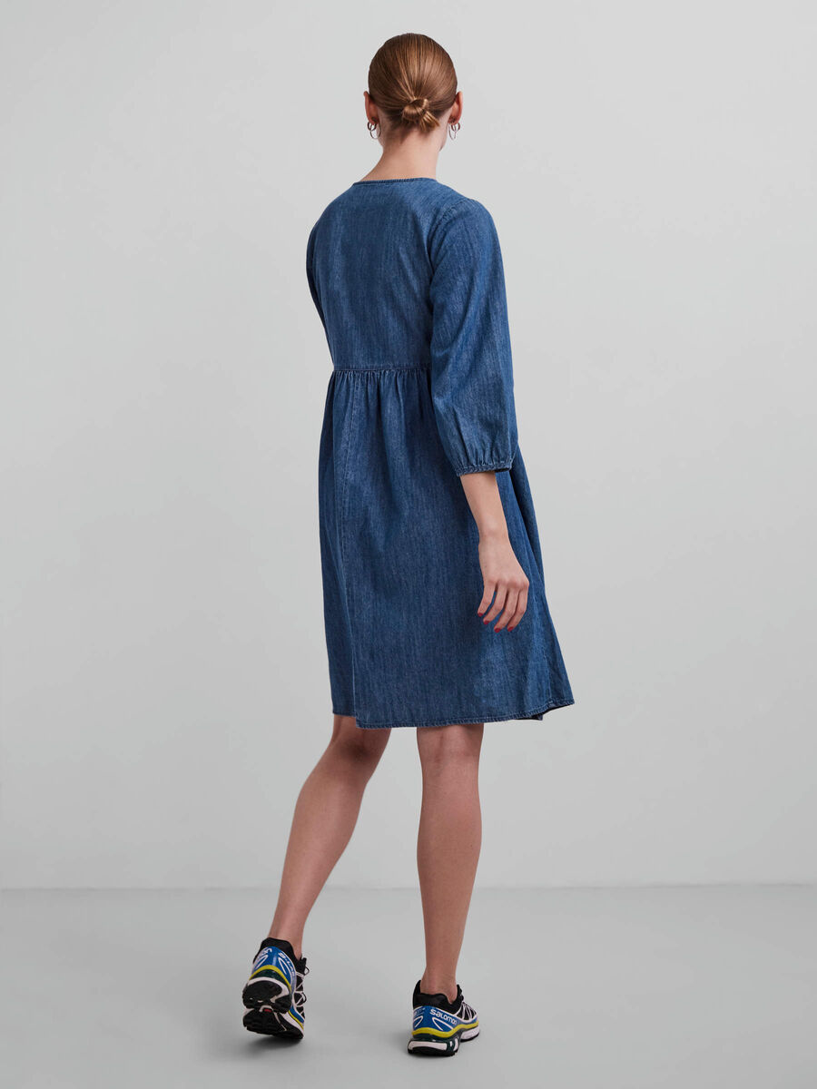 Pieces PCHOPE WRAP DRESS, Medium Blue Denim, highres - 17121813_MediumBlueDenim_004.jpg