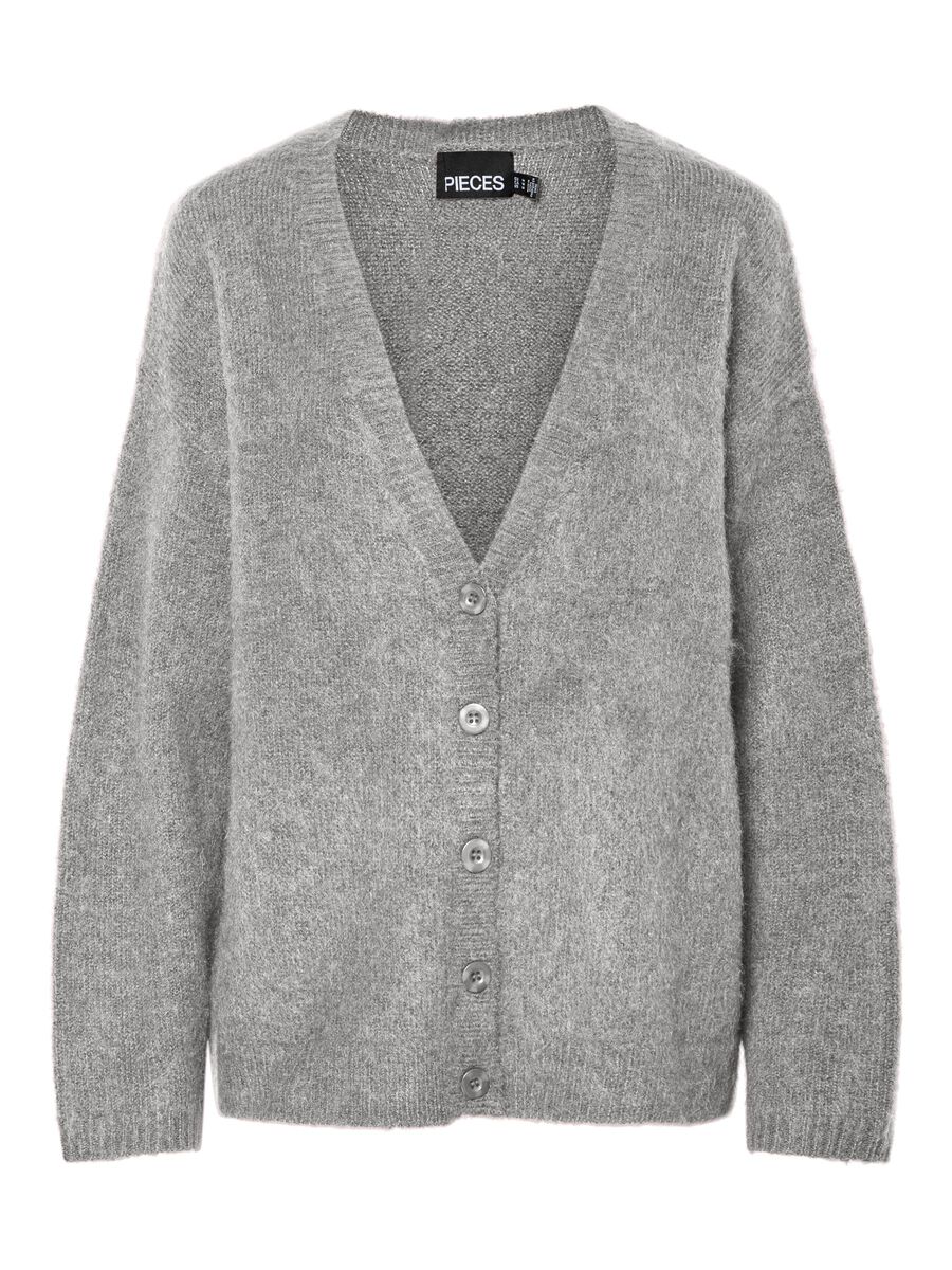 Carousel image - PCPAM KNITTED CARDIGAN, Medium Grey Melange | 6