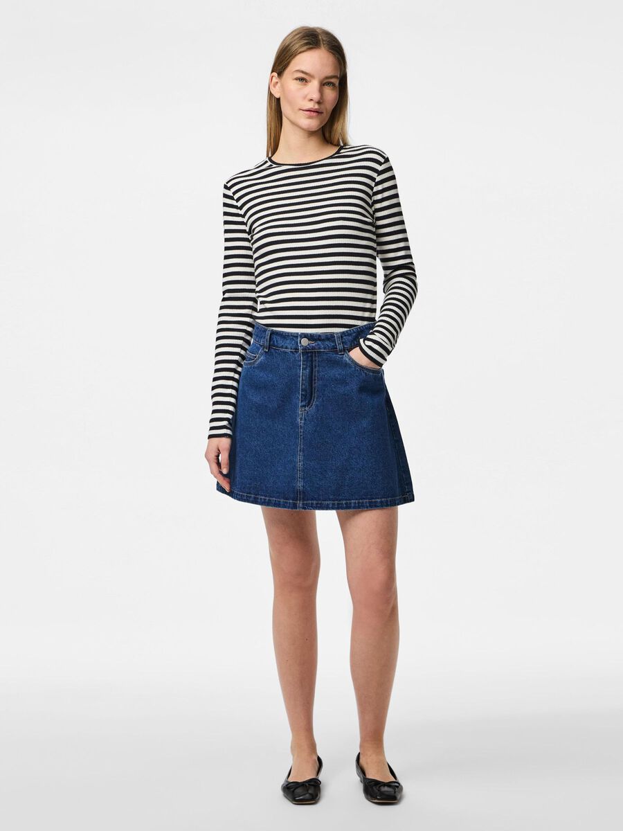 Pieces PCABBI - MINI JUPE EN JEAN, Medium Blue Denim, highres - 17154546_MediumBlueDenim_005.jpg