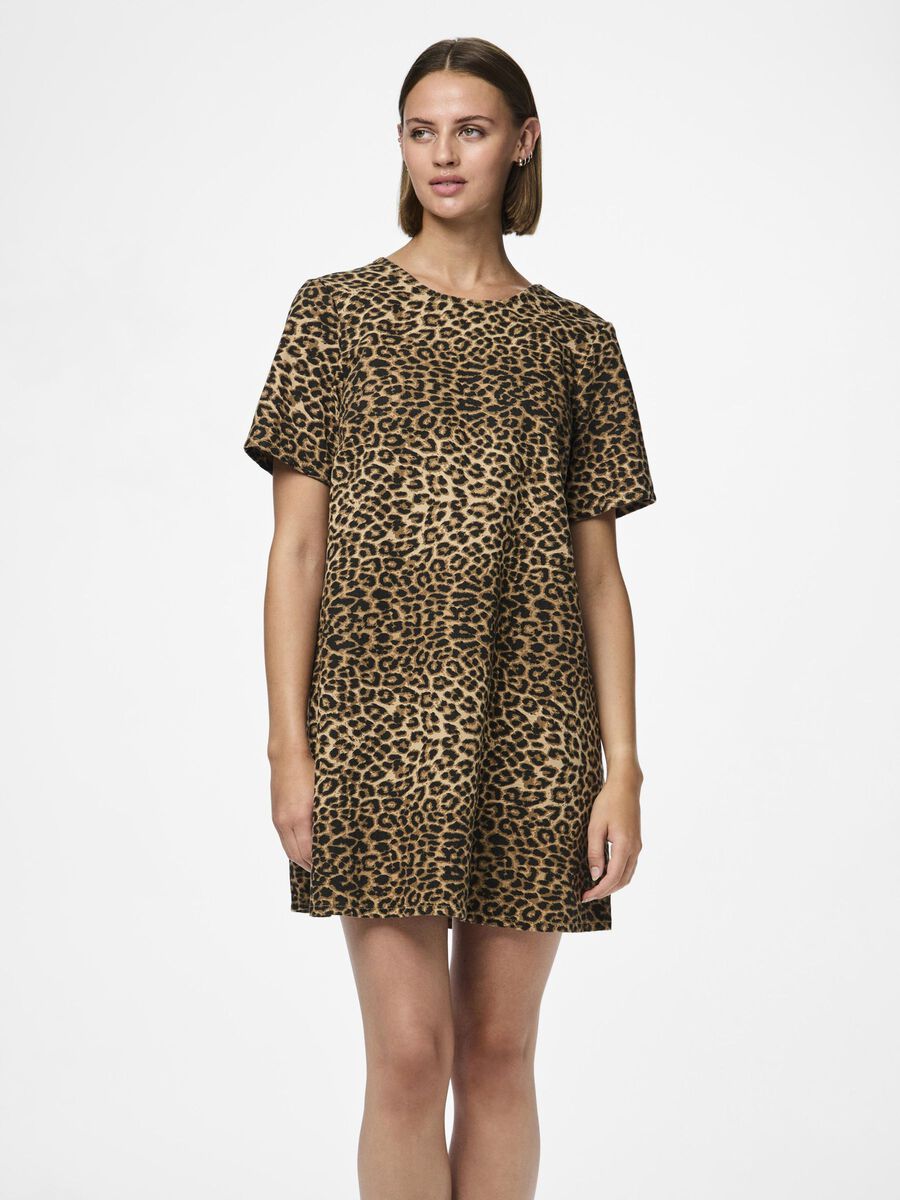 Pieces PCASTRID LEOPARD JEANSKLÄNNING, Black, highres - 17157123_Black_1178593_003.jpg