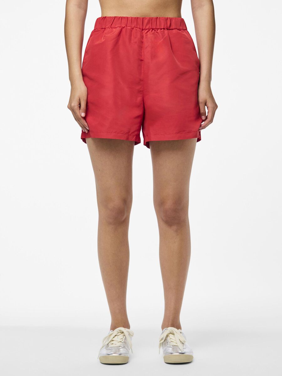 Pieces PCCHRILINA HØJTALJEDE SHORTS, High Risk Red, highres - 17128660_HighRiskRed_003.jpg