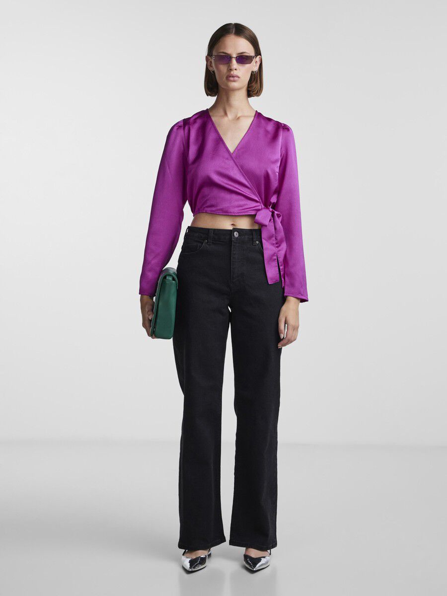 PCSENA WRAP BLOUSE Purple PIECES Italy