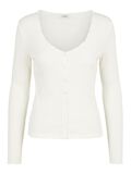 Pieces SLIM-FIT RIBBED BLOUSE, Cloud Dancer, highres - 17101835_CloudDancer_001.jpg