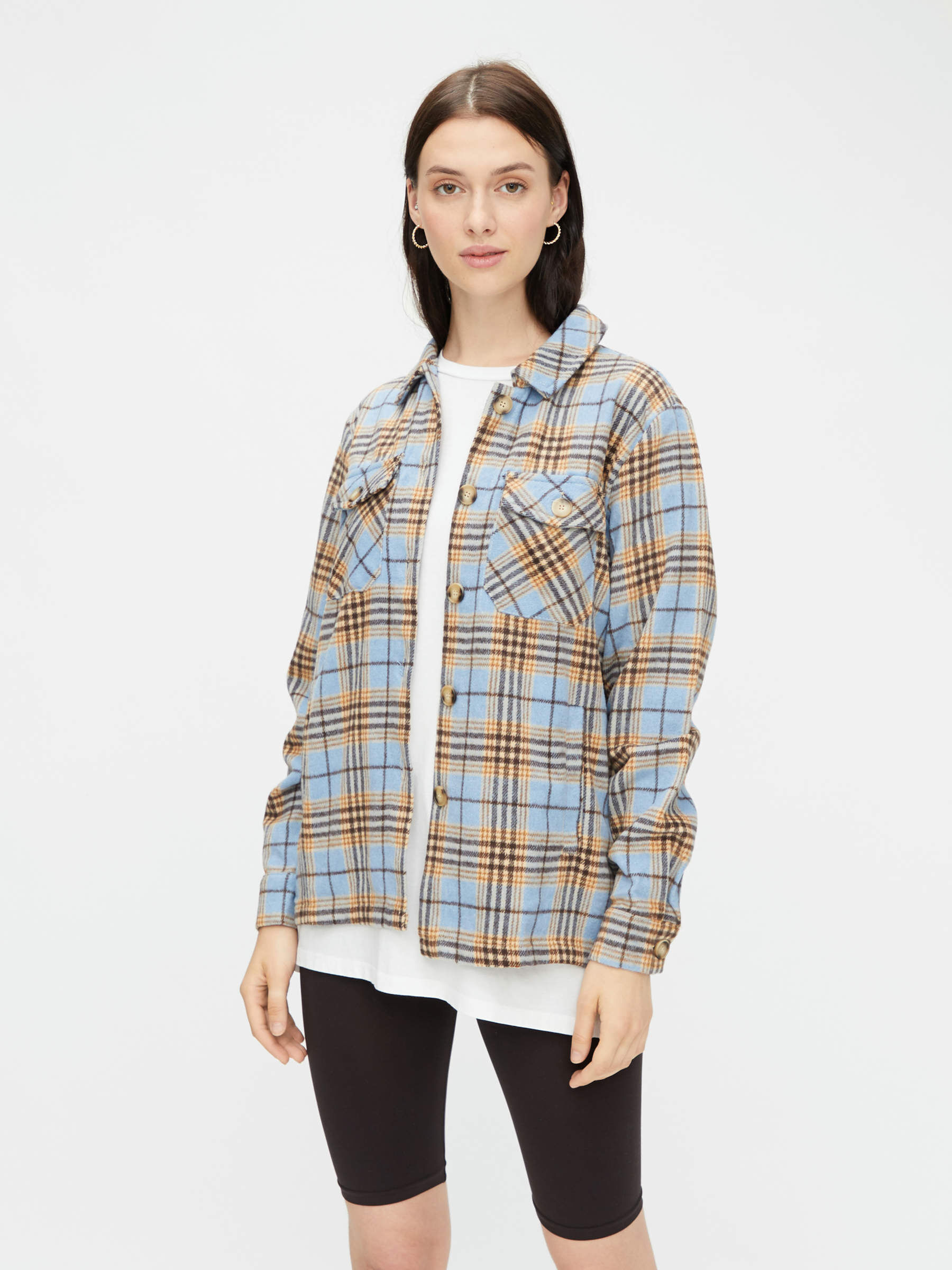 checked short jacket