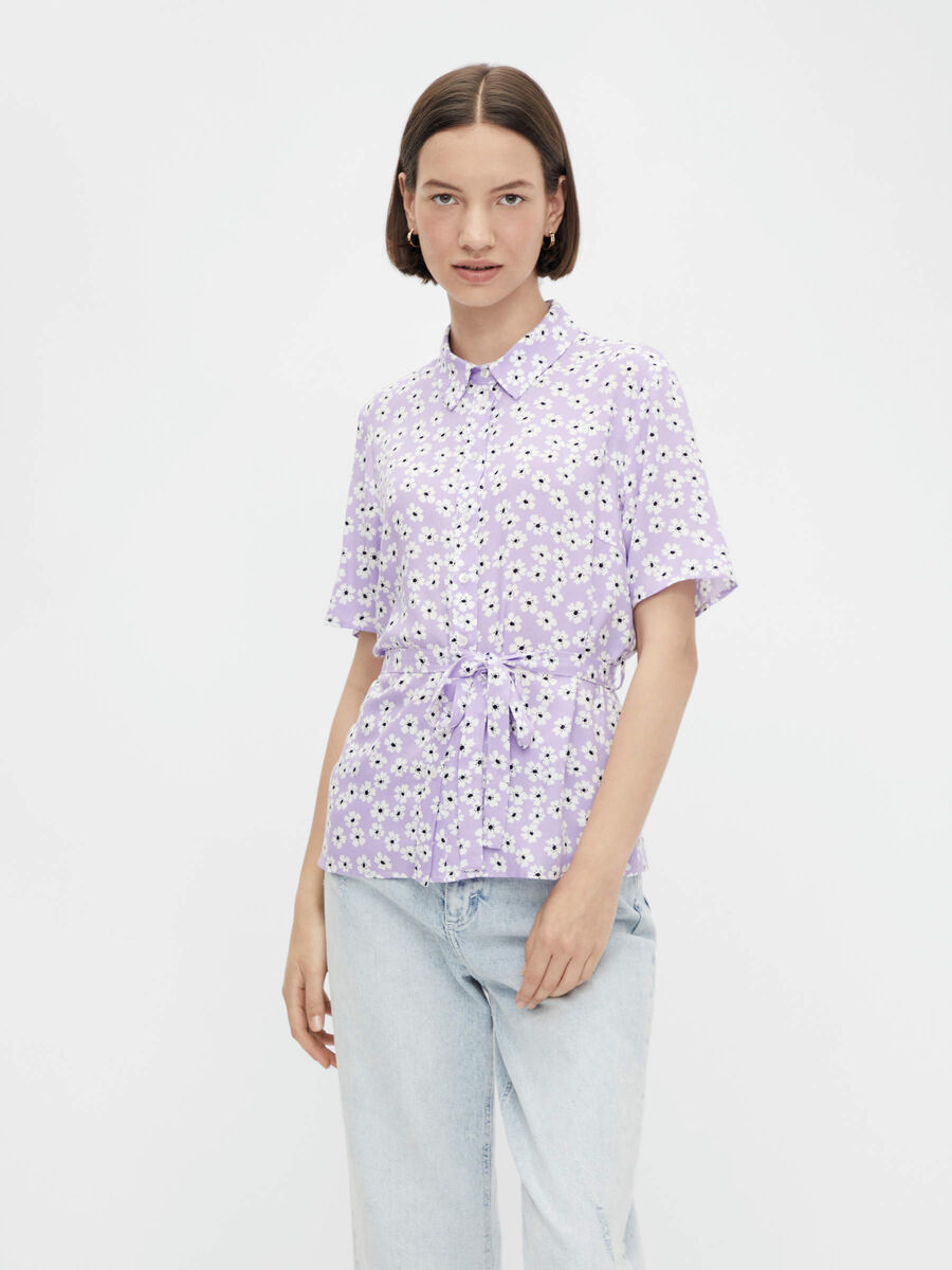 Pieces PCMAIKEN SHORT SLEEVED SHIRT, Orchid Bloom, highres - 17121675_OrchidBloom_913142_003.jpg