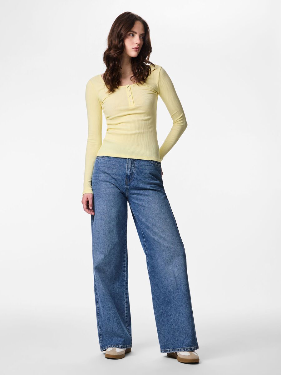 Carousel image - PCKITTE  LONG-SLEEVED T-SHIRT, French Vanilla | 3