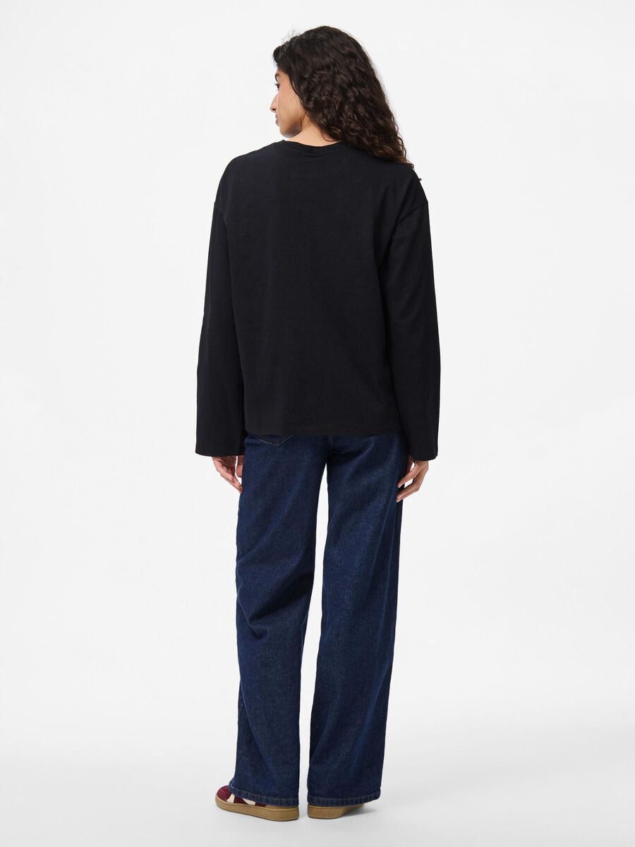 Pieces PCSADIE LONG SLEEVED TOP, Black, highres - 17146655_Black_004.jpg