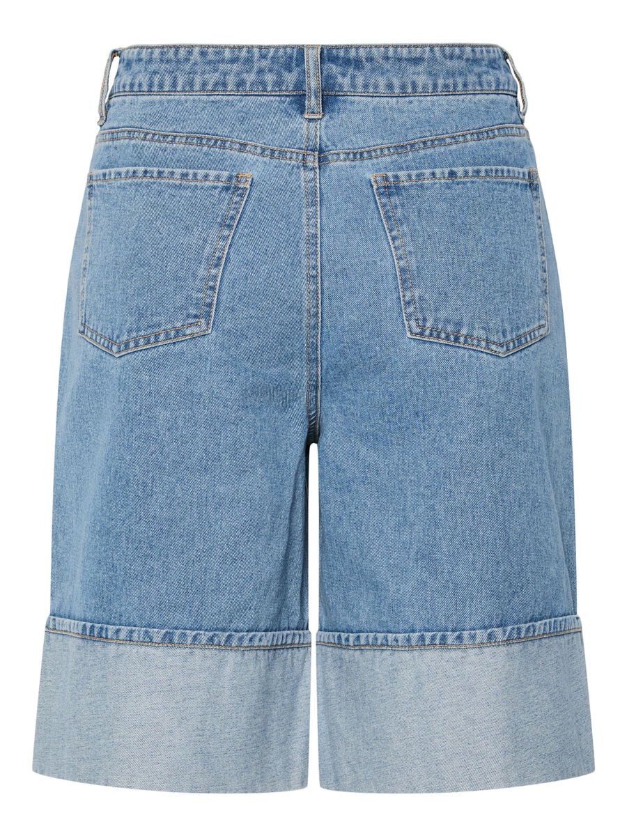 Pieces PCMINDY - LONG TMH SHORTS EN JEAN, Light Blue Denim, highres - 17161336_LightBlueDenim_002.jpg