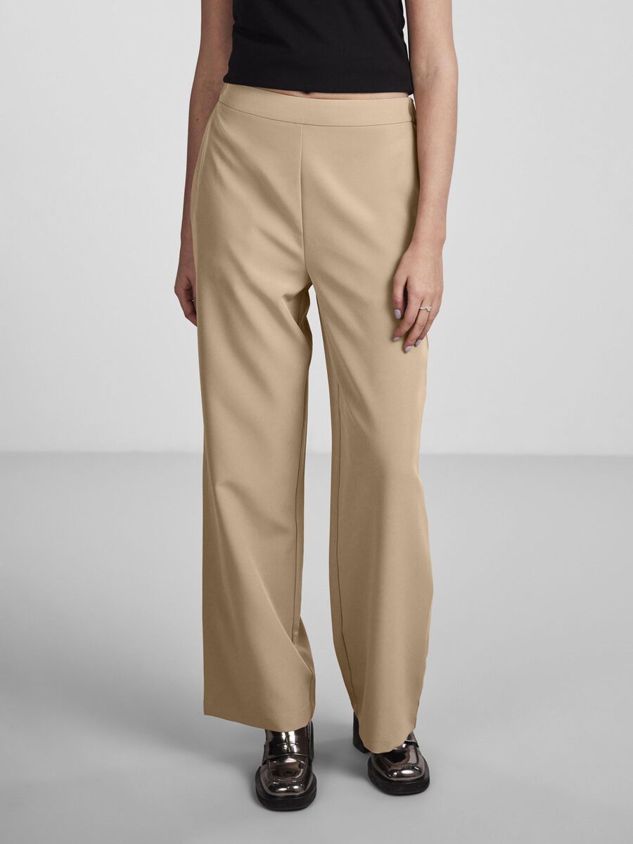 Pieces PCBOZZY WIDE-LEG TROUSERS, Silver Mink, highres - 17140744_SilverMink_003.jpg