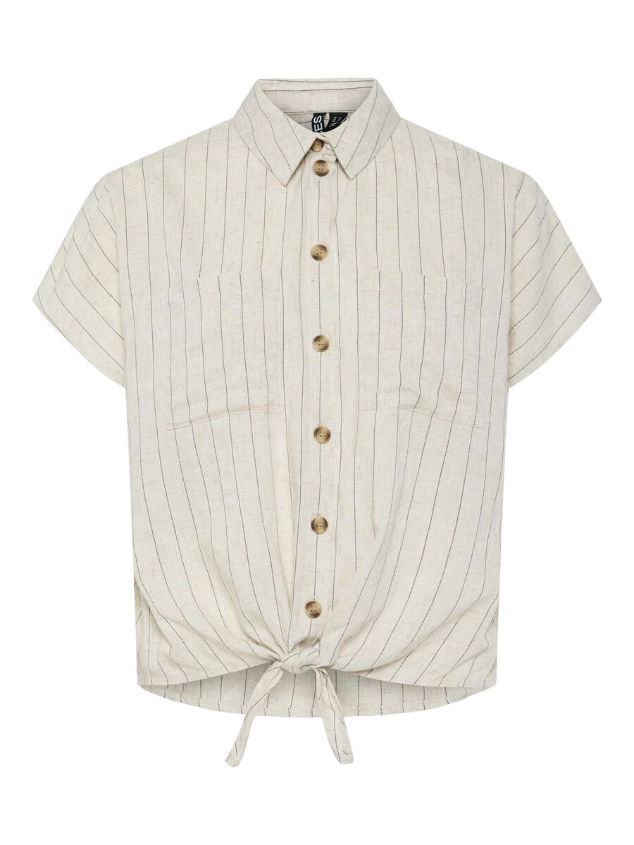 Pieces PCPIA SHORT SLEEVED SHIRT, Birch, highres - 17154736_Birch_1188946_001.jpg