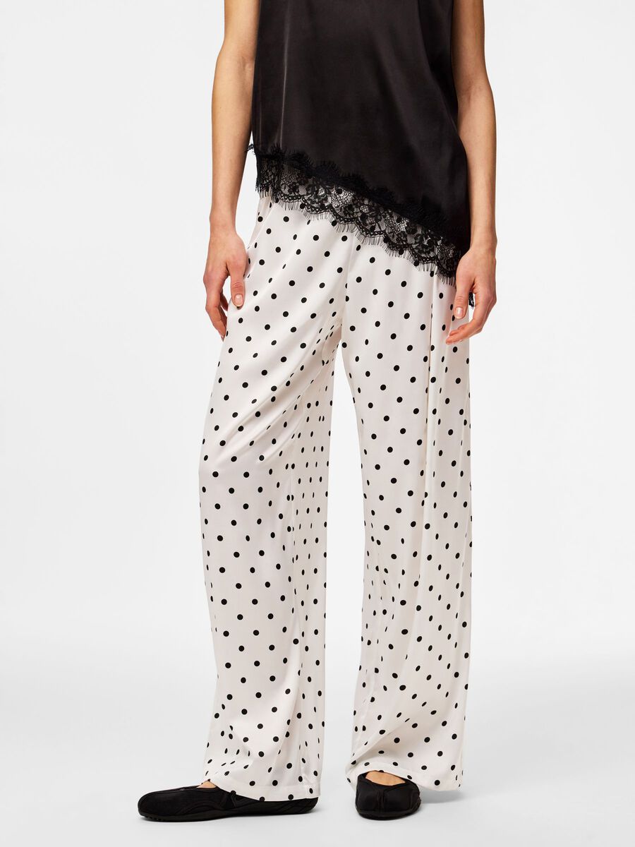 Product carousel image - PCJYTTA MW SATIN STRAIGHT-LEG TROUSERS, Cloud Dancer | 1