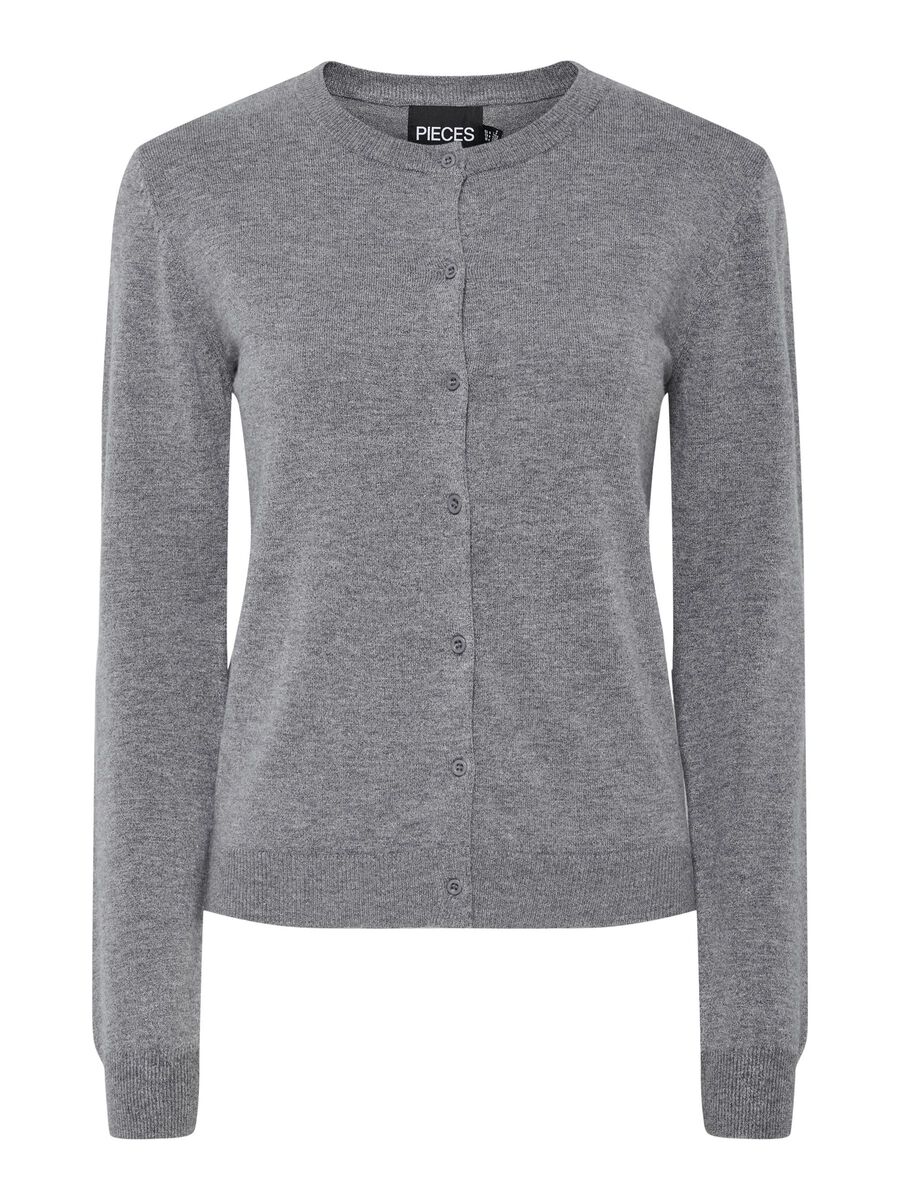 Pieces PCNORA STRIKKET CARDIGAN, Medium Grey Melange, highres - 17154558_MediumGreyMelange_001.jpg