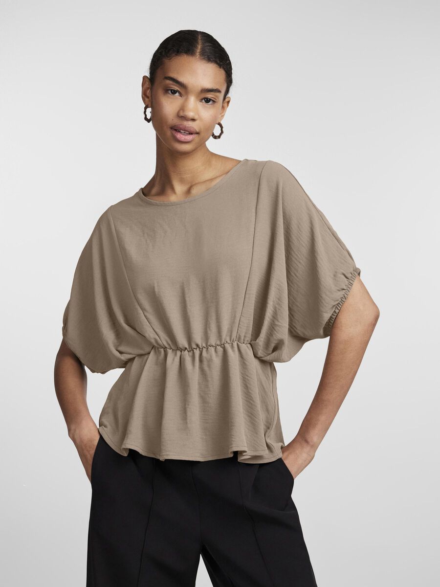 Pieces PCFLORE SHORT SLEEVED TOP, Silver Mink, highres - 17138195_SilverMink_003.jpg