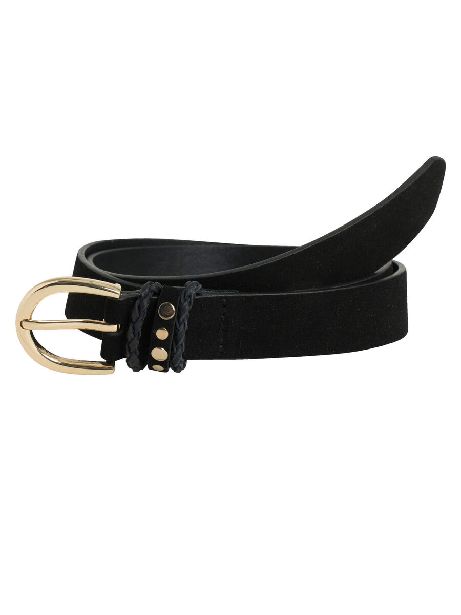 Pieces LEATHER BELT, Black, highres - 17085076_Black_001.jpg