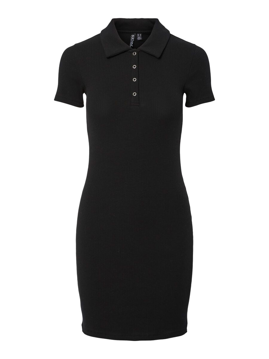 Pieces PCKITTE POLO MINI DRESS, Black, highres - 17163553_Black_001.jpg