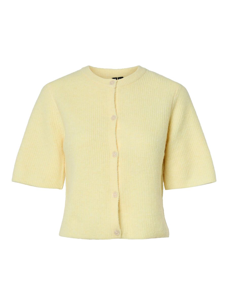 Pieces PCSILLY SHORT SLEEVED KNITTED CARDIGAN, Pale Banana, highres - 17158220_PaleBanana_1199087_001.jpg