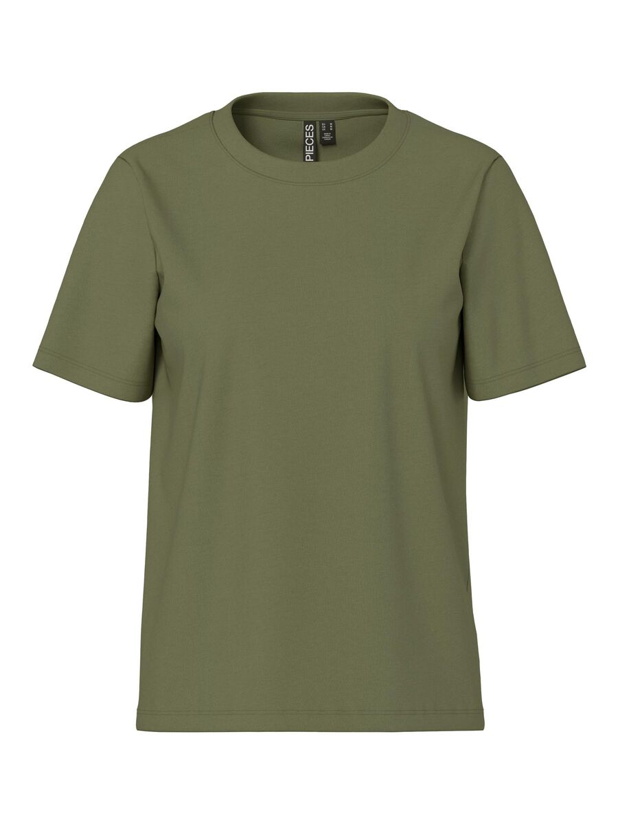 Pieces PCRIA COTTON T-SHIRT, Deep Lichen Green, highres - 17140802_DeepLichenGreen_001.jpg