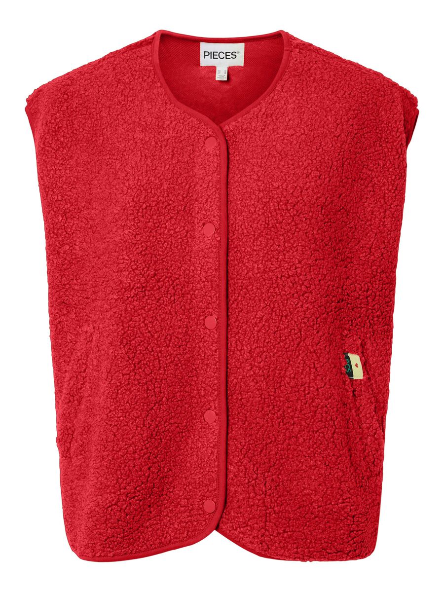 Carousel image - PCKATTY TEDDY VEST, High Risk Red | 5