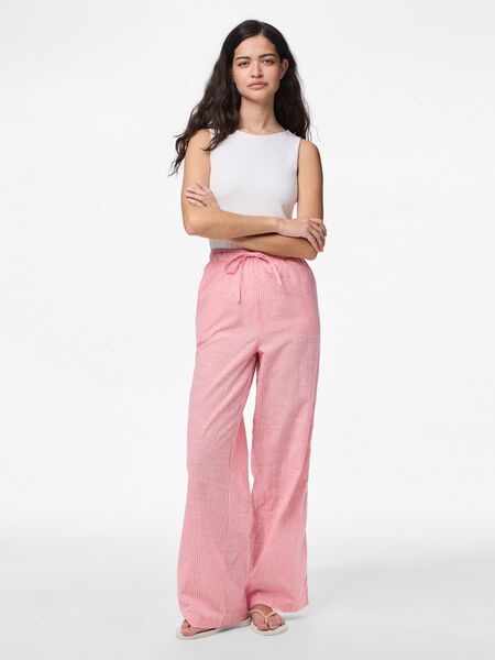 Pieces PCAPIA TH - LARGE PANTALON EN LIN MÉLANGÉ, Pink Lemonade, highres - 17155308_PinkLemonade_1161540_005.jpg