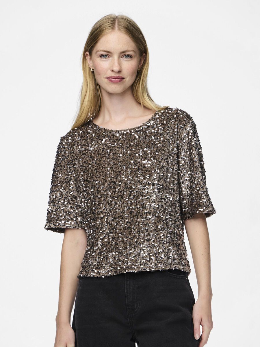 Pieces PCKAM T-SHIRT, Morel, highres - 17132951_Morel_1153091_003.jpg
