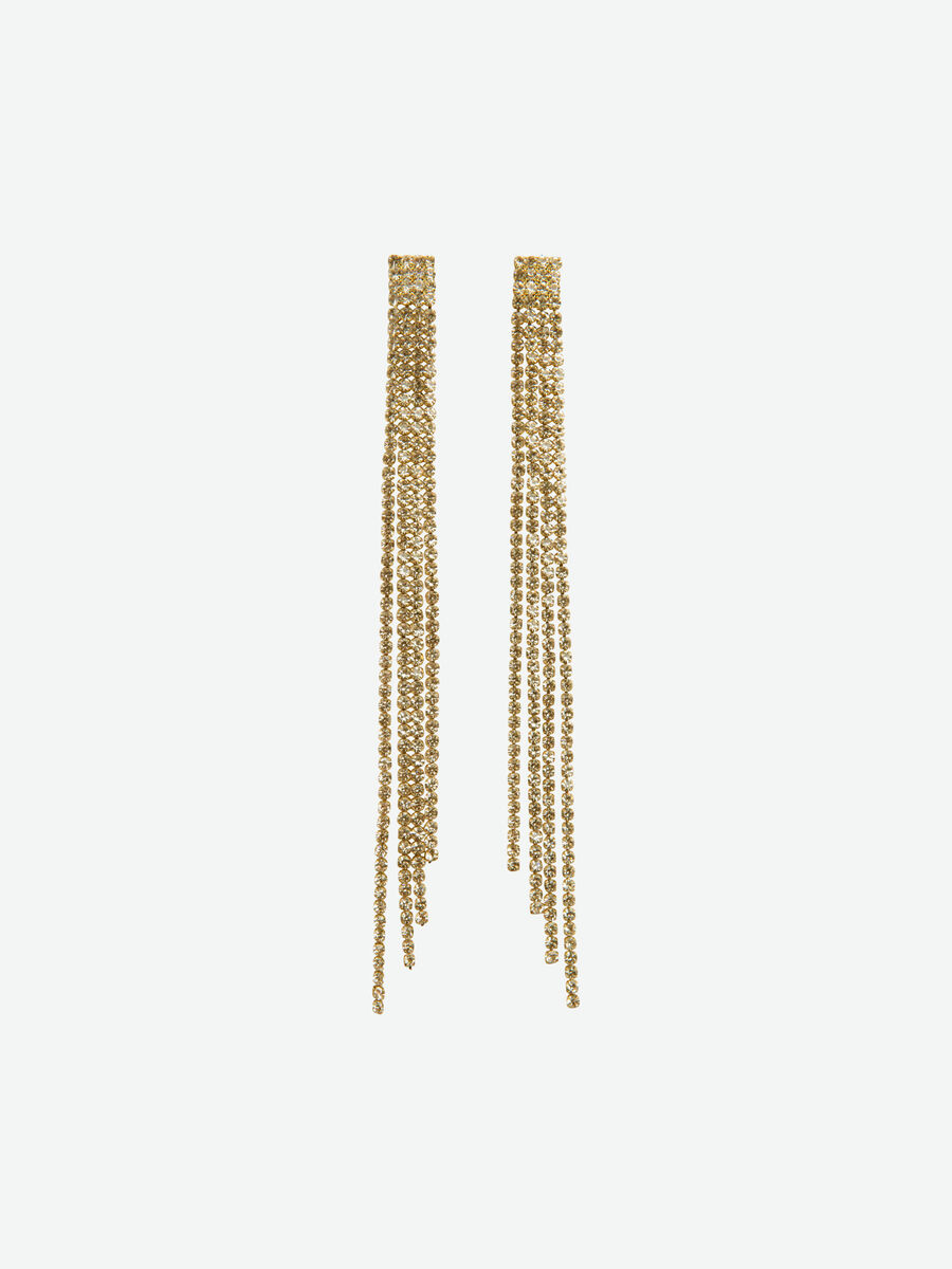 Pieces LONG SIMILI STONED EARRINGS, Gold Colour, highres - 17093062_GoldColour_667223_001.jpg