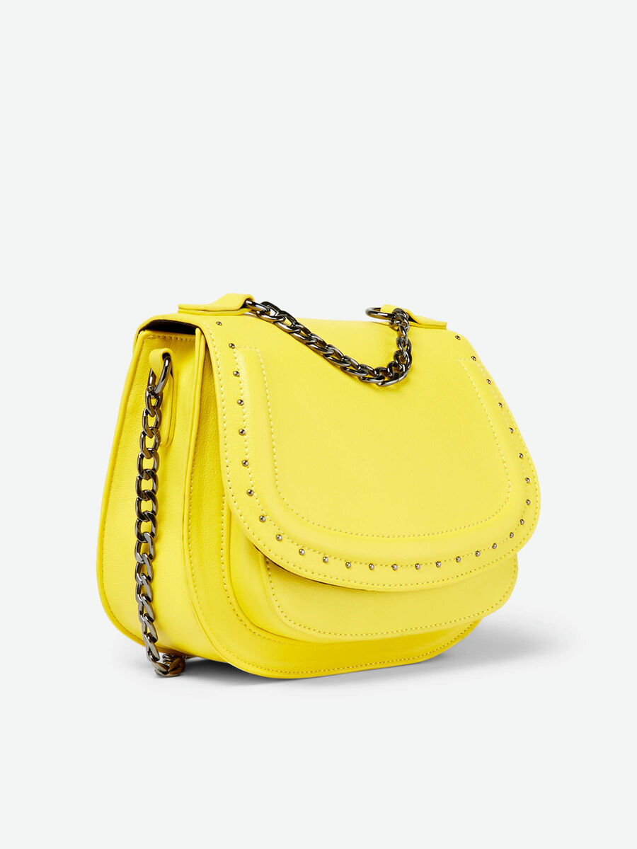 Carousel image - CHAIN AND STUDS CROSSBODY BAG, Lemon Chrome | 3