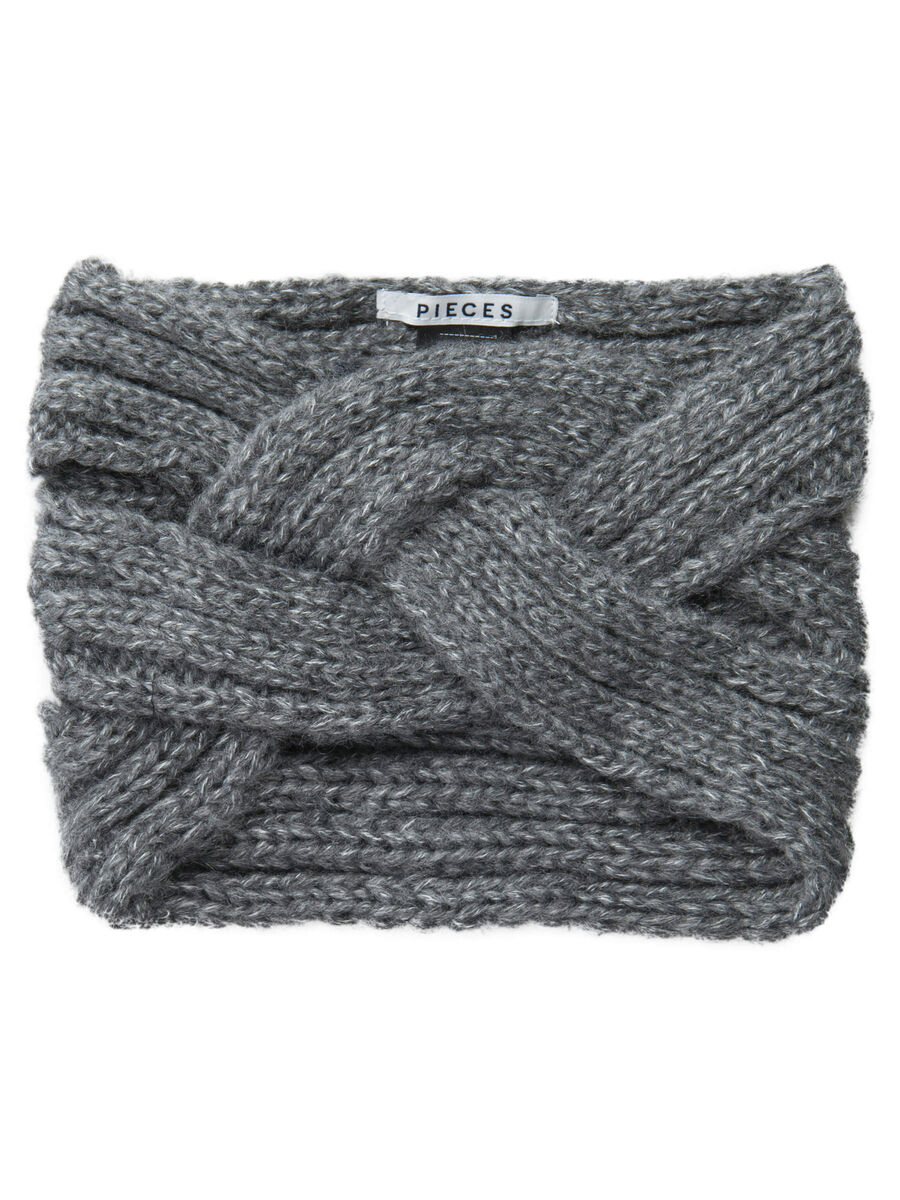 Pieces KNITTED HEADBAND, Medium Grey Melange, highres - 17083649_MediumGreyMelange_005.jpg