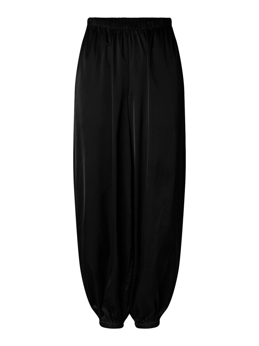 Product carousel image - PCFESTA MW SATIN BALLOON TROUSERS, Black | 2
