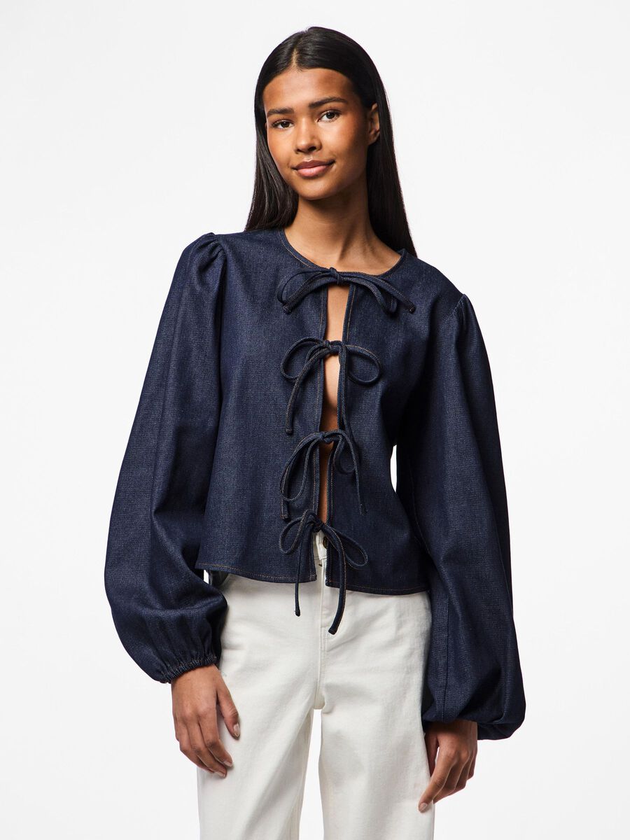 Pieces JEANSOWA KOSZULA, Dark Blue Denim, highres - 17159588_DarkBlueDenim_1208208_003.jpg