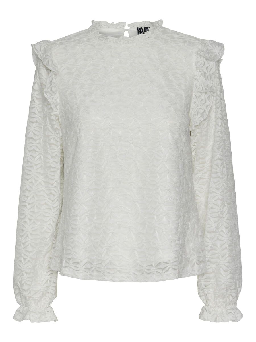 Pieces PCJOLLINE LONG SLEEVED BLOUSE, Bright White, highres - 17150892_BrightWhite_001.jpg