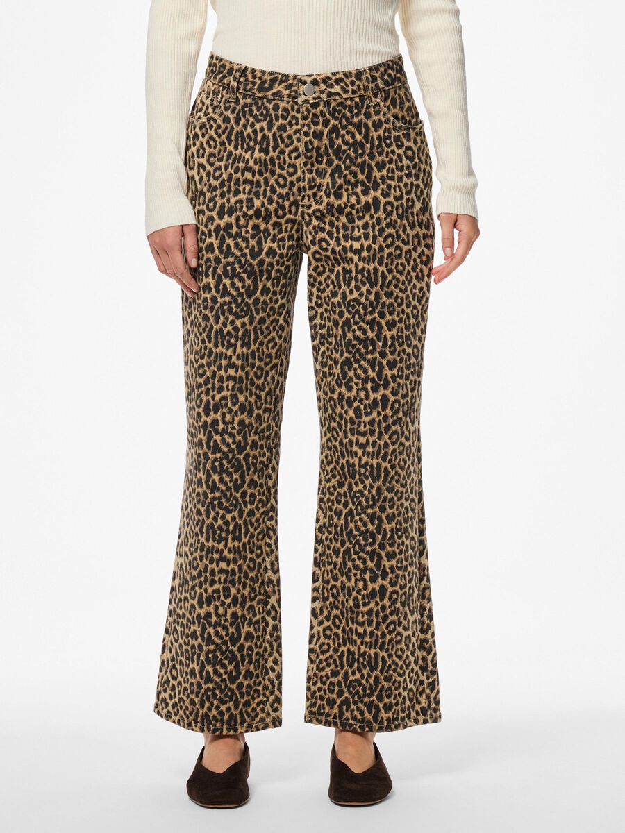 Pieces PCSALUME MW CROPPED LEOPARD WIDE FIT JEANS, White Pepper, highres - 17156943_WhitePepper_1176638_003.jpg