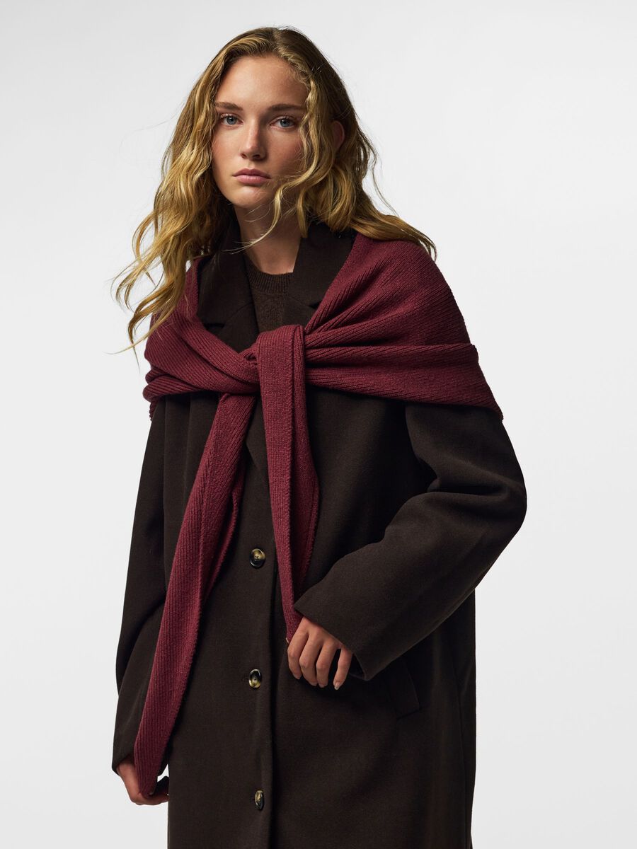 Carousel image 7 PCKOMMA RIB BIG TRIANGLE  SCARF, Tawny Port