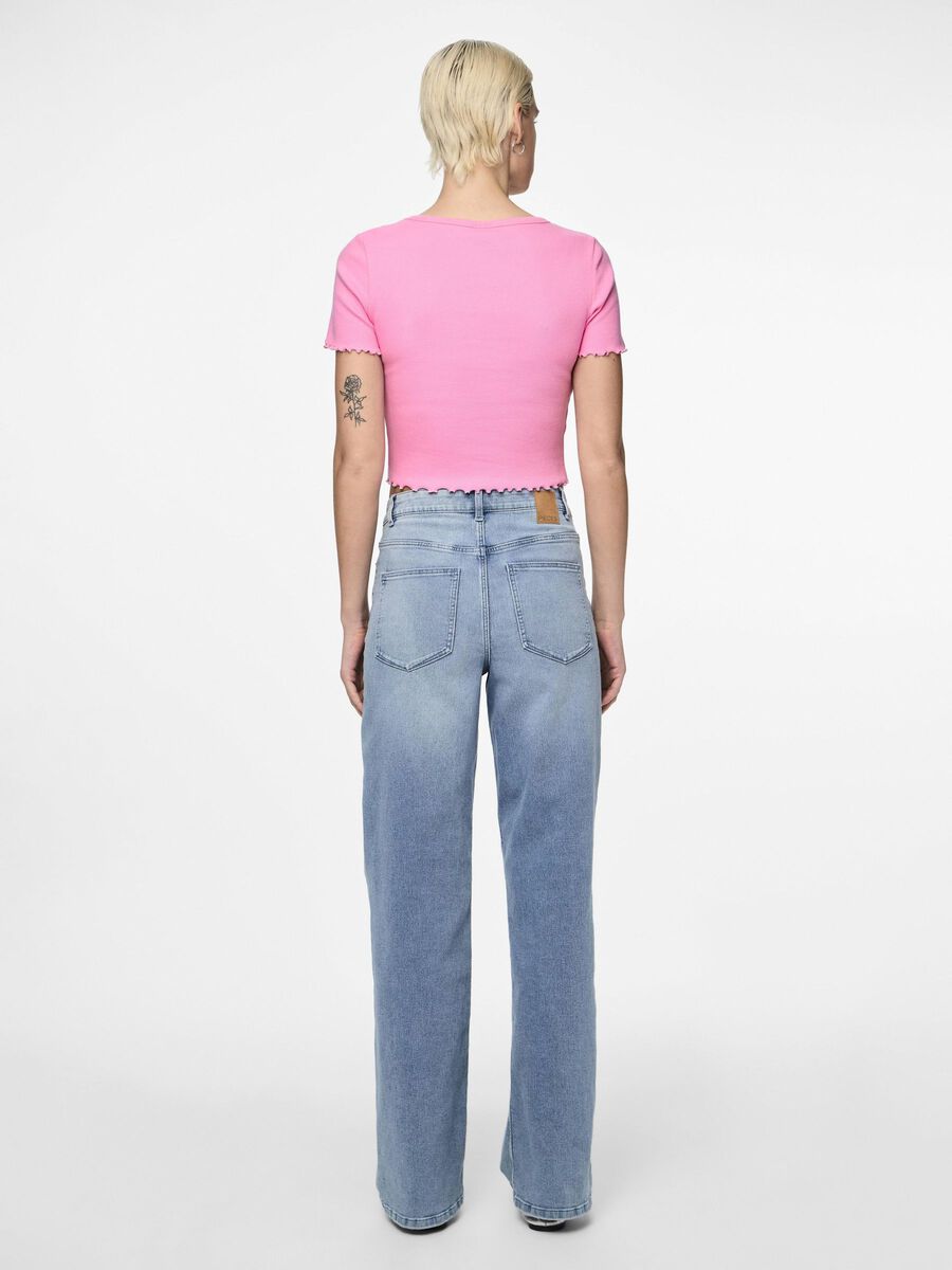 Pieces PCMADDY TOP MED KORTE ÆRMER, Begonia Pink, highres - 17145716_BegoniaPink_004.jpg