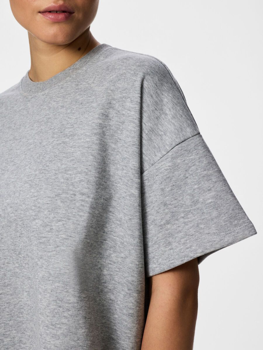 Carousel image -  PCCHILLI OVERSIZED TOP MET KORTE MOUWEN, Light Grey Melange | 4