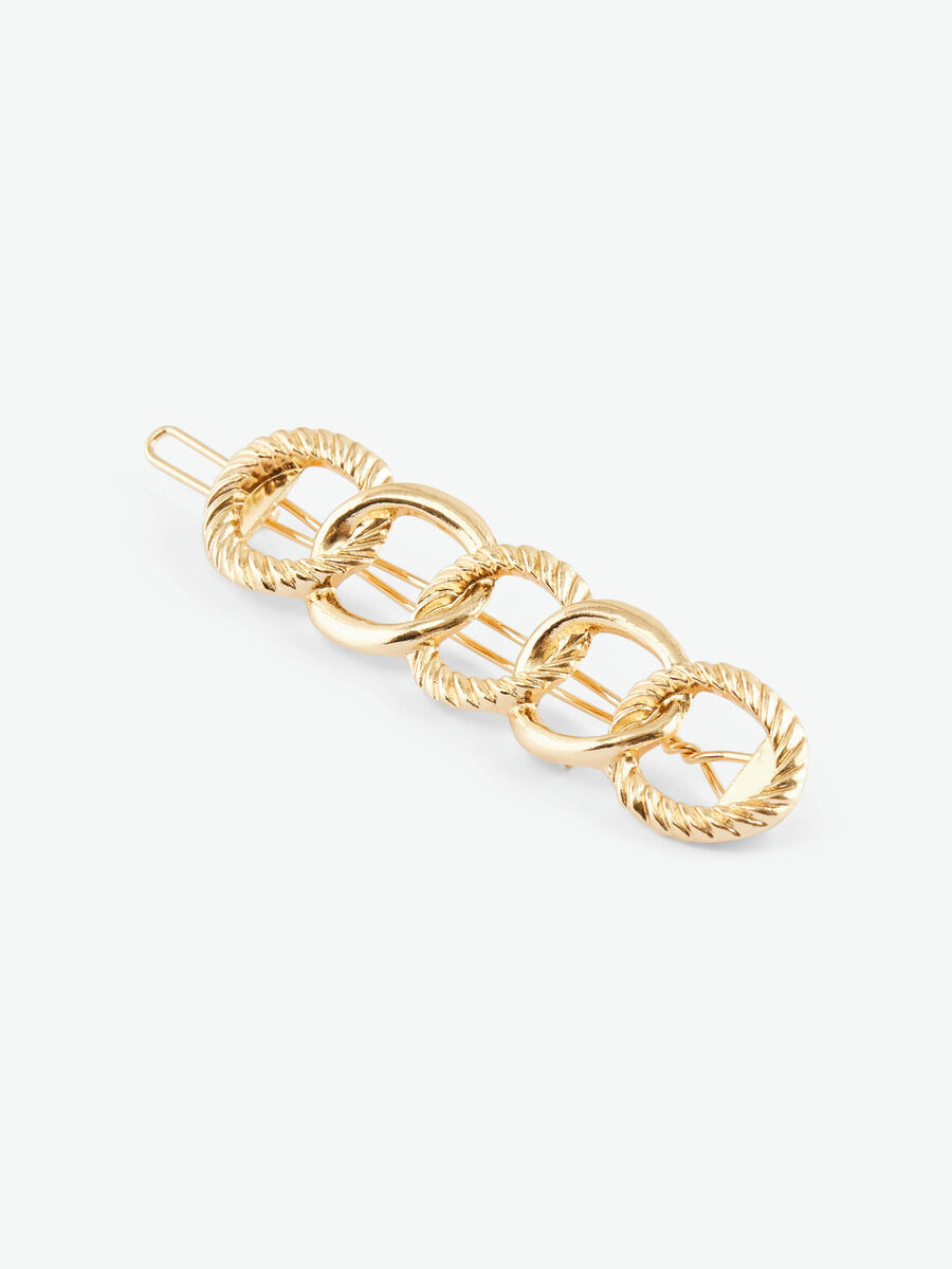 Pieces CHAIN LINK HAIR CLIP, Gold Colour, highres - 17110024_GoldColour_001.jpg