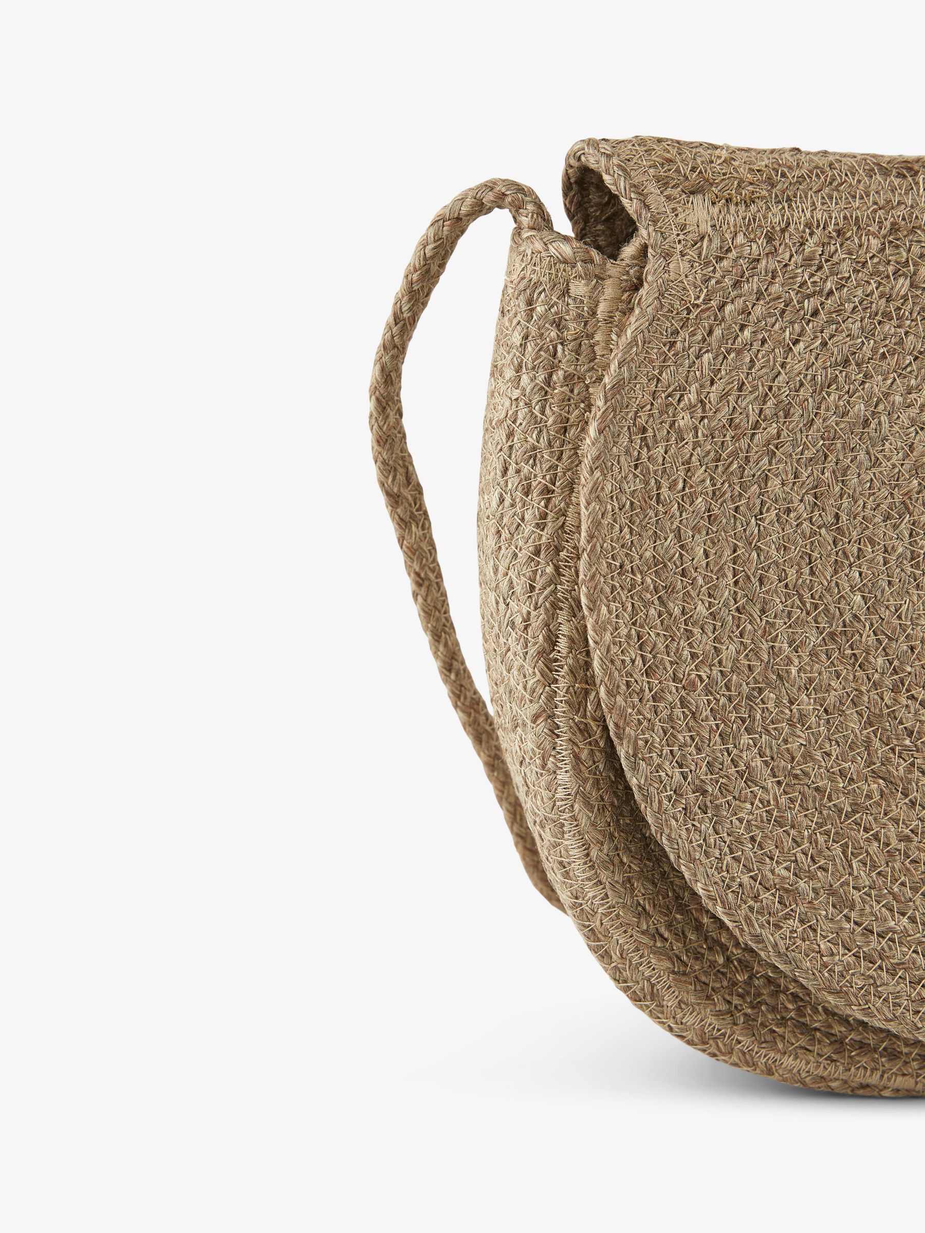 ROUND STRAW CROSSBODY BAG Brown PIECES Ireland