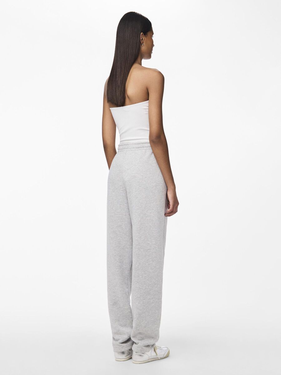 Pieces PCCHILLI STRAIGHT  SWEATPANTS, Light Grey Melange, highres - 17156301_LightGreyMelange_004.jpg