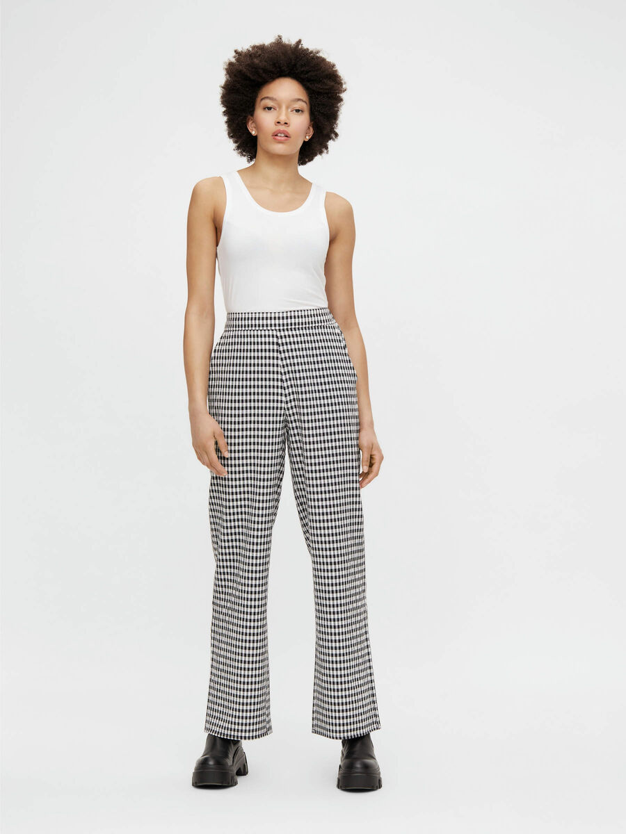 Pieces CHECKED TROUSERS, Bright White, highres - 17116989_BrightWhite_883367_005.jpg