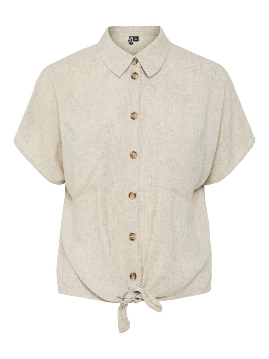 Pieces PCPIA SHORT SLEEVED SHIRT, Birch, highres - 17154736_Birch_1188945_001.jpg