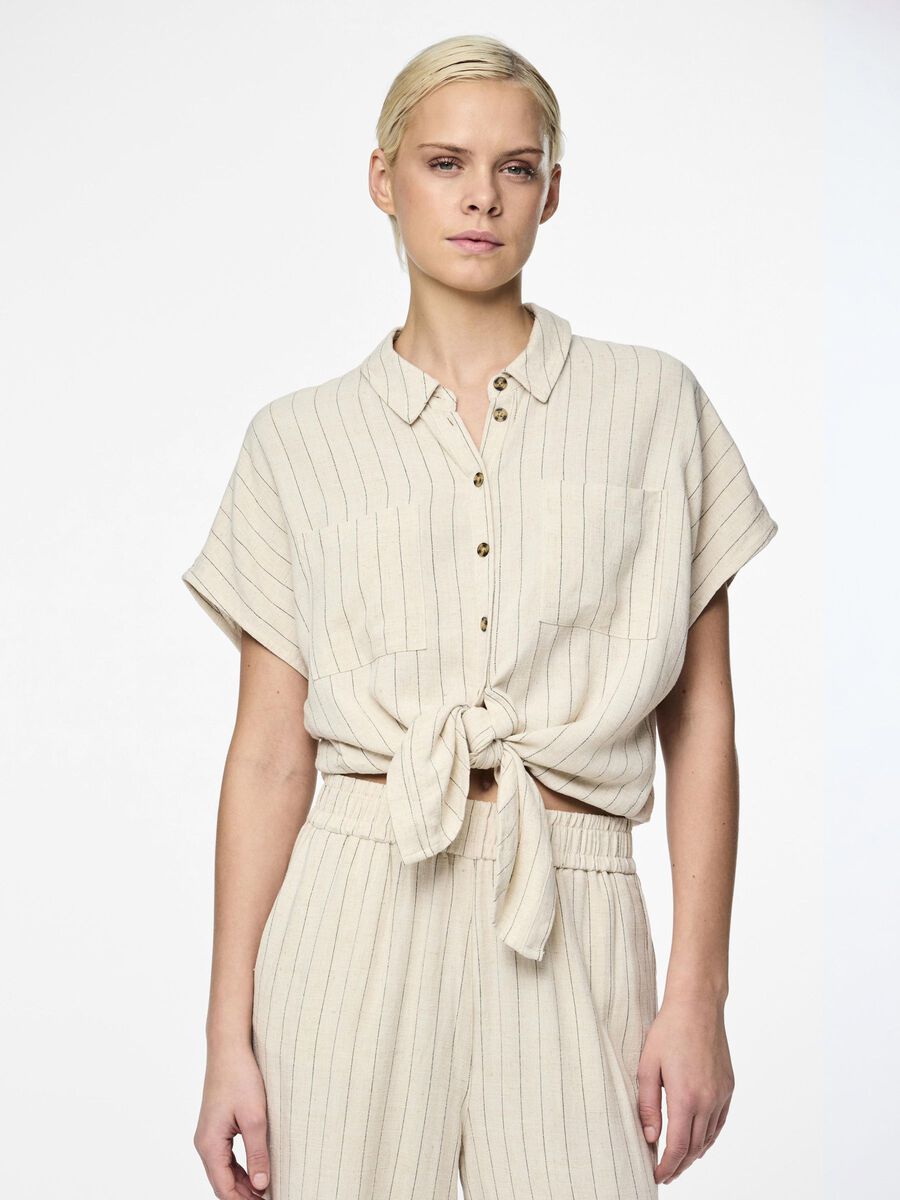 Pieces PCVINSTY CHEMISE EN LIN MÉLANGÉ, Oatmeal, highres - 17124357_Oatmeal_1114093_003.jpg