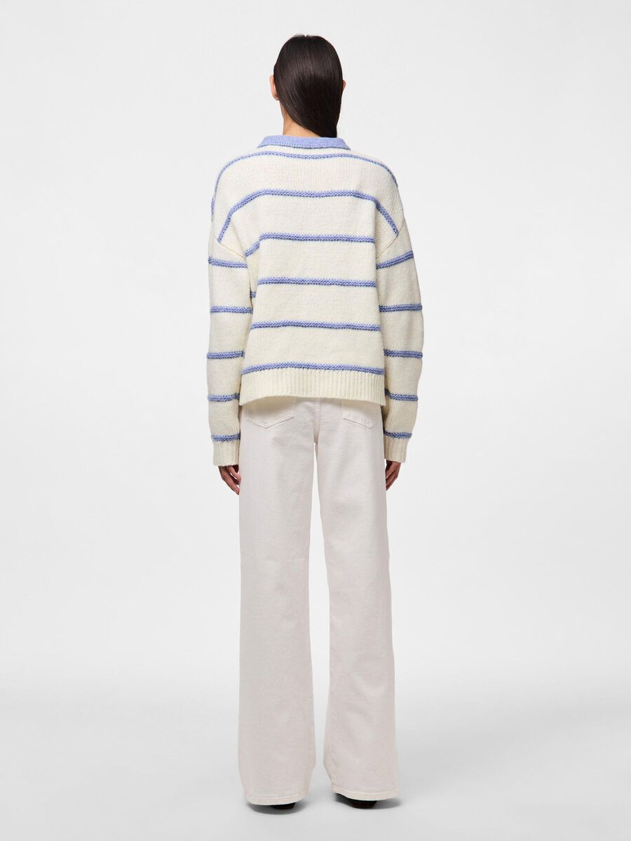 Pieces PCTRACY POLO KNITTED PULLOVER, Cloud Dancer, highres - 17160524_CloudDancer_1215958_004.jpg